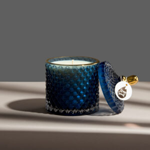 Lumânare parfumată în bombonieră Boem albastru royal