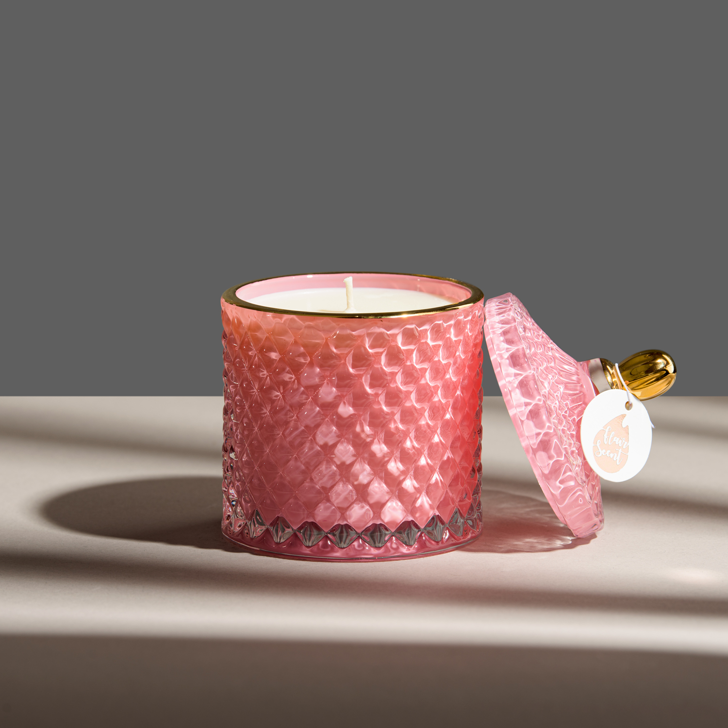 Lumânare parfumată în bombonieră Boem roz royal - imagine 2