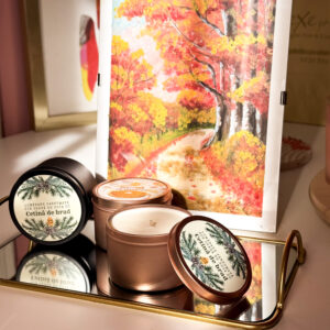 Lumânare parfumată handmade în cutie de călătorie mare cupru