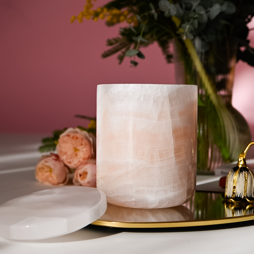 Lumânare parfumată în vas din piatră semiprețioasă Onyx - imagine 7