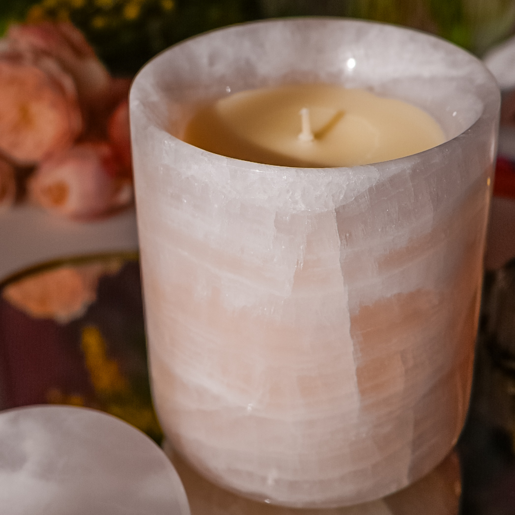 Lumânare parfumată în vas din piatră semiprețioasă Onyx - imagine 9