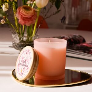 Lumânare parfumată în pahar roz mat mare