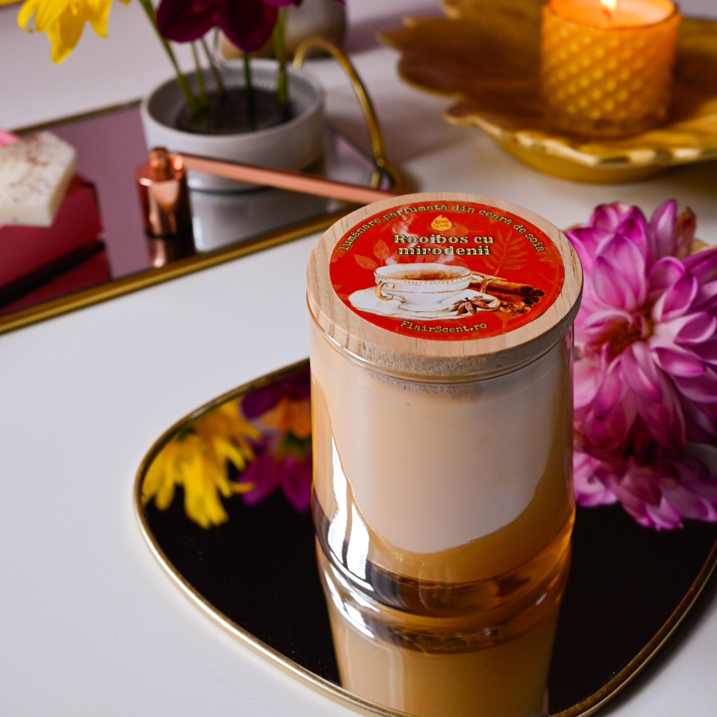 Lumânare parfumată în pahar Ambră perlat - imagine 5