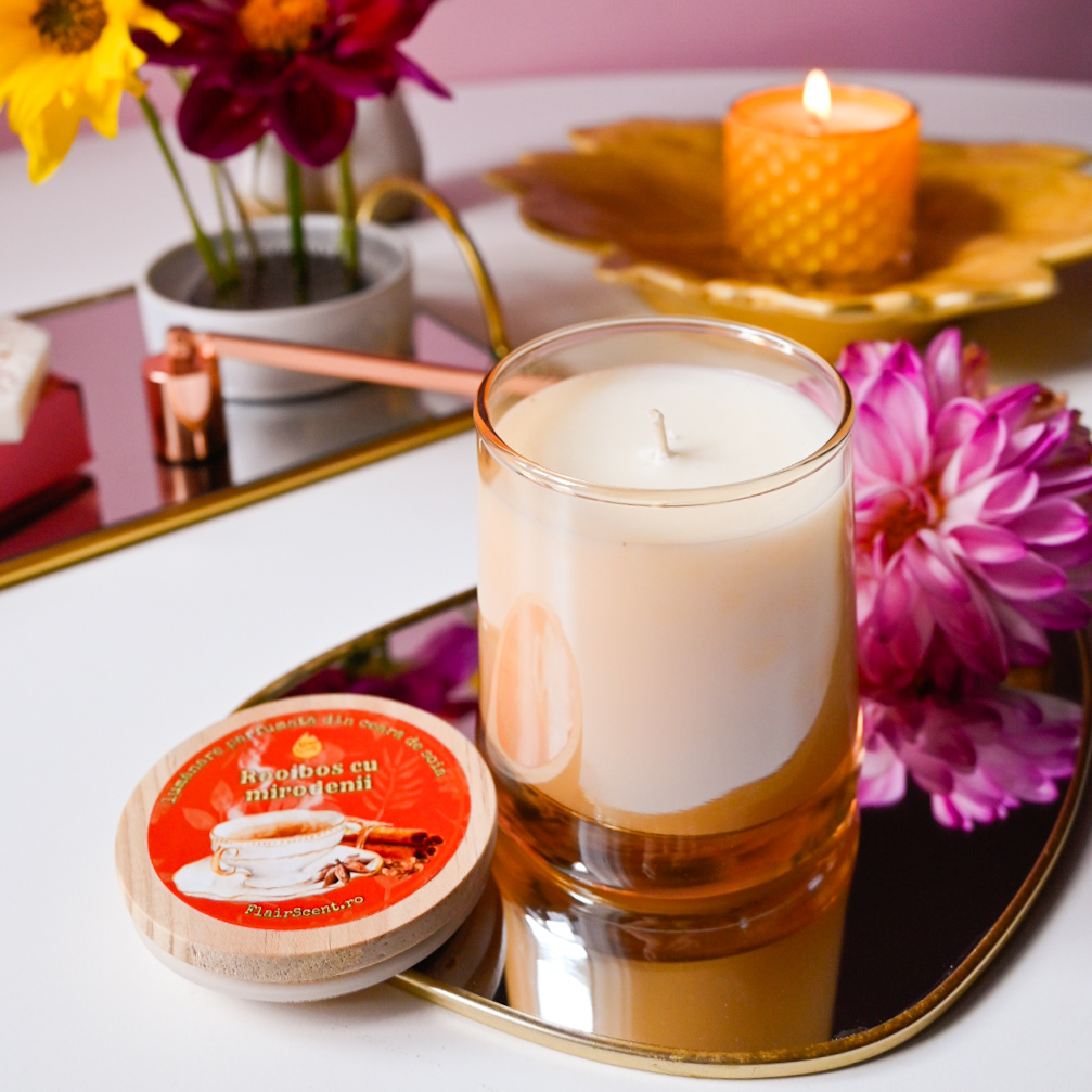 Lumânare parfumată în pahar Ambră perlat - imagine 4
