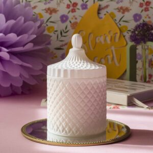 Lumânare parfumată în bombonieră Boem XL alb mat