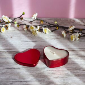 Lumânare parfumată cu aromă de iarnă în Inimă de călătorie roșie