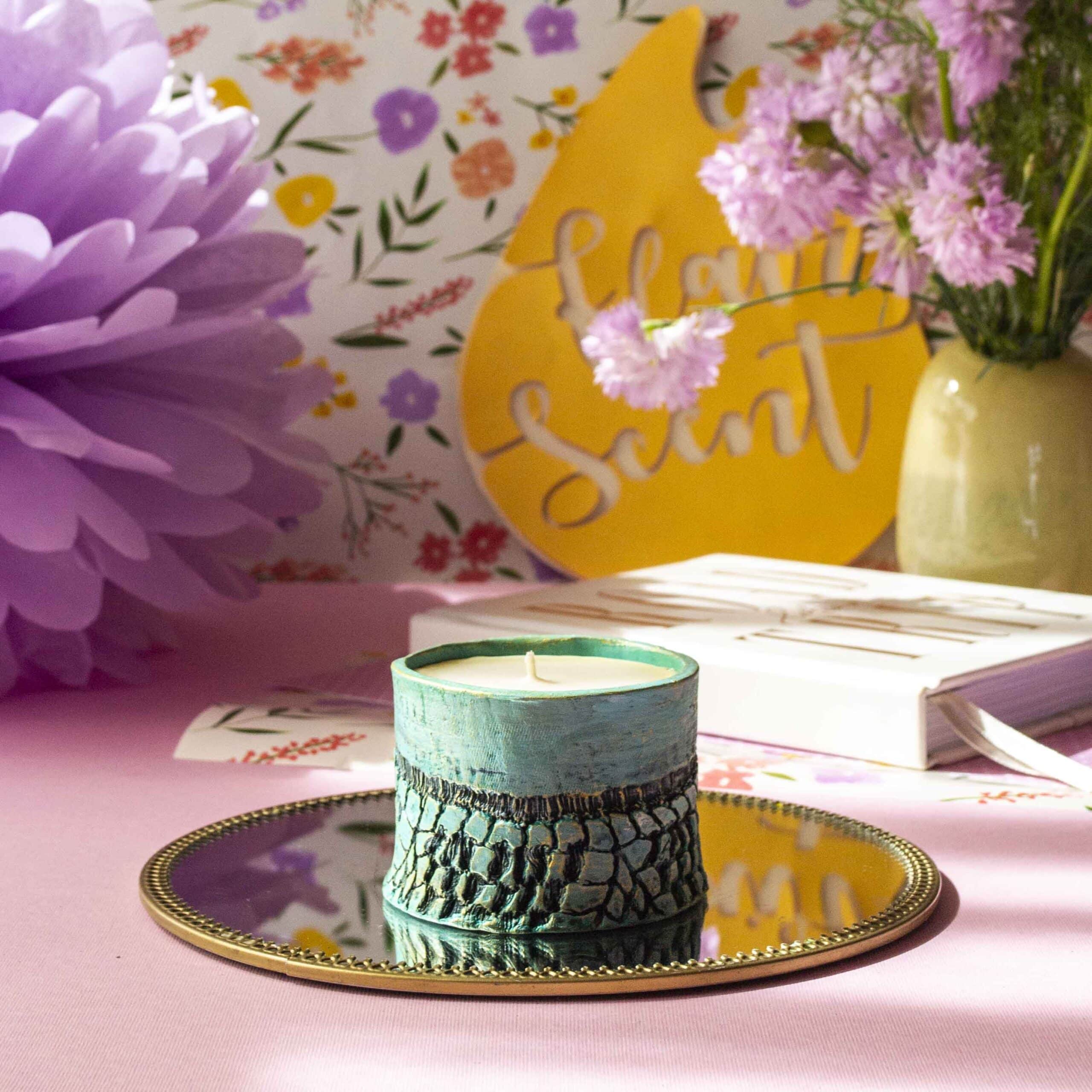 Lumânare parfumată cu Lime, busuioc și mandarine în Vas Dragon de Lagună - imagine 3