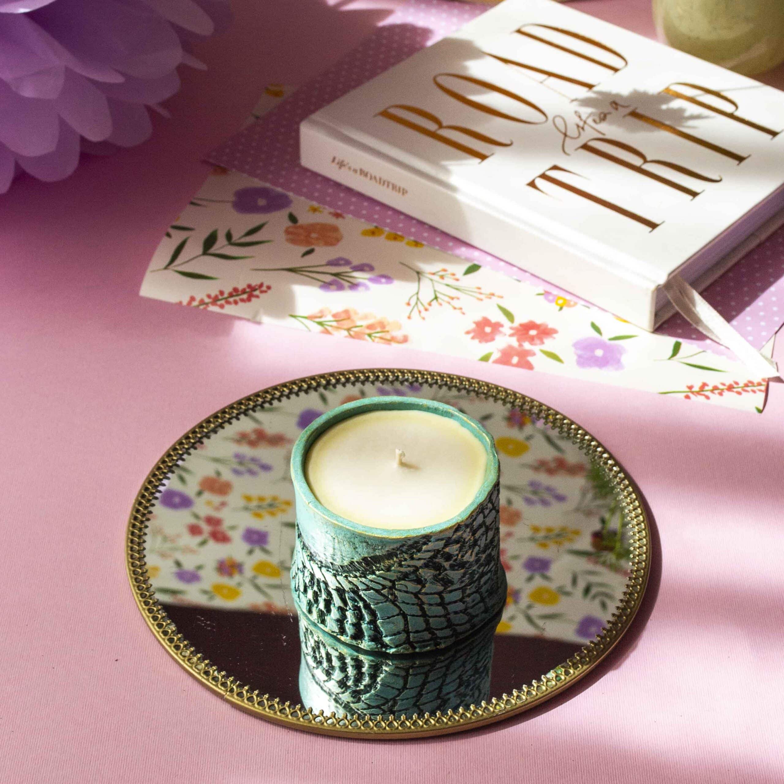 Lumânare parfumată cu Lime, busuioc și mandarine în Vas Dragon de Lagună