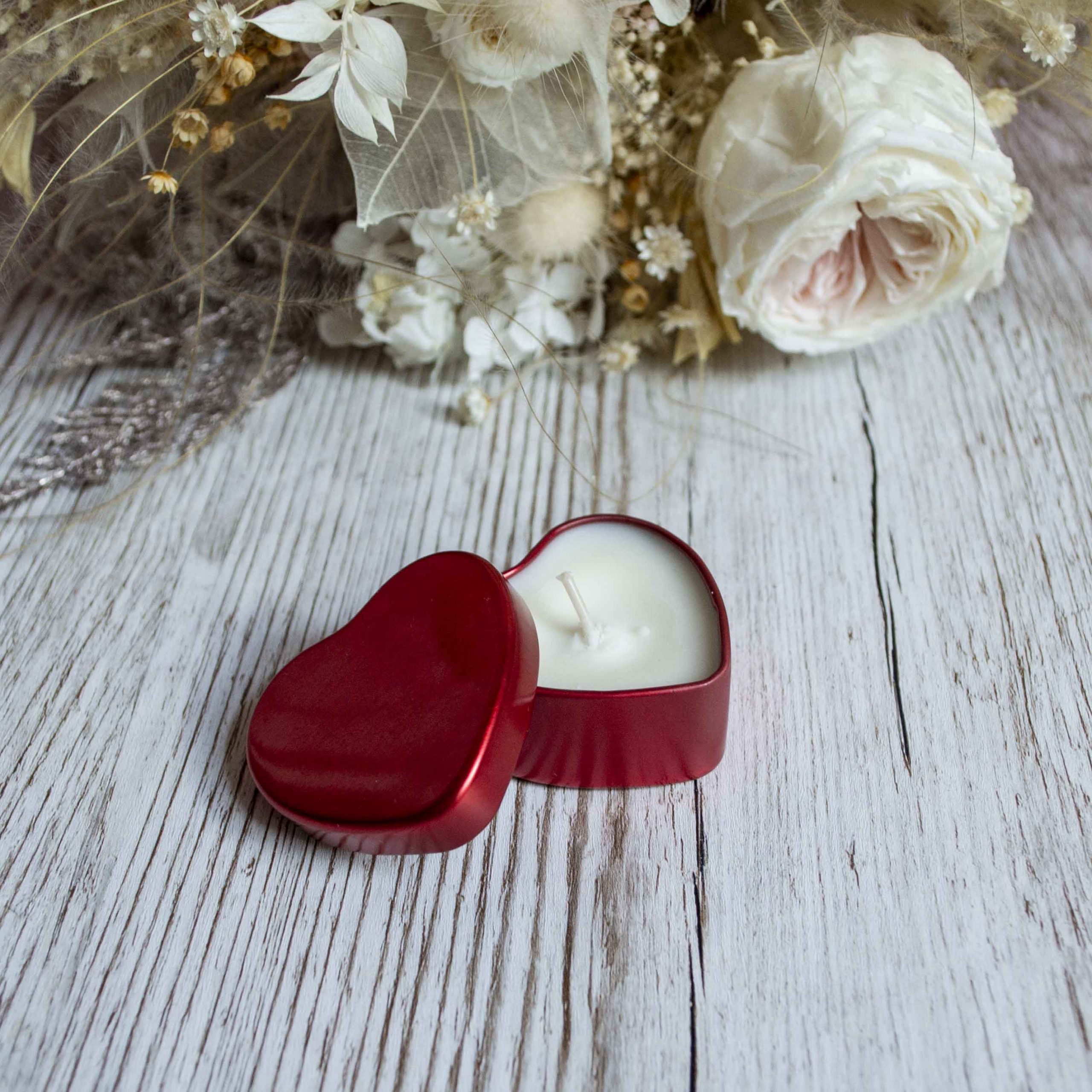 50 de lumânări parfumate în inimioară metalică - imagine 2