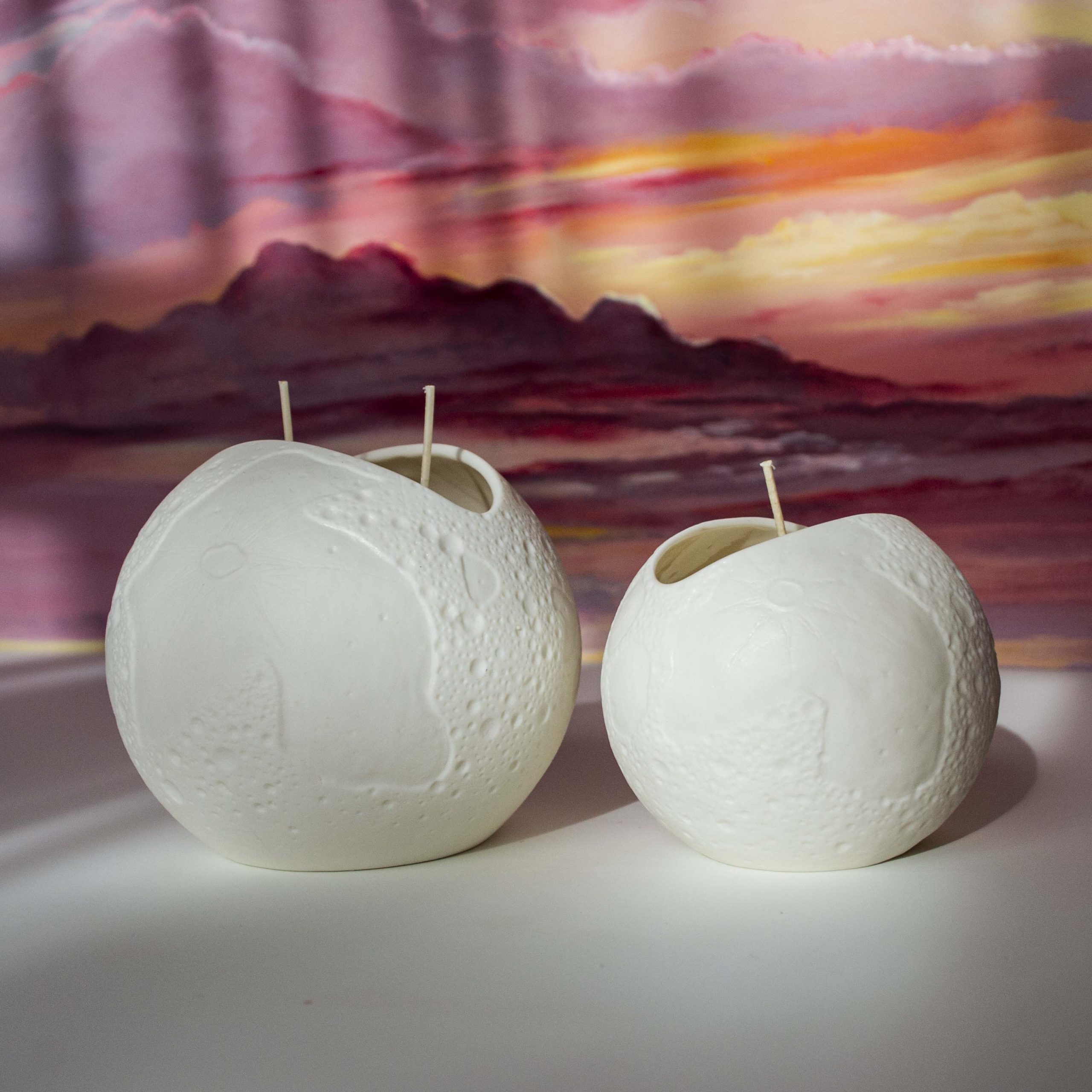 Lumânare parfumată în Lună plină din porțelan translucent mare - imagine 5