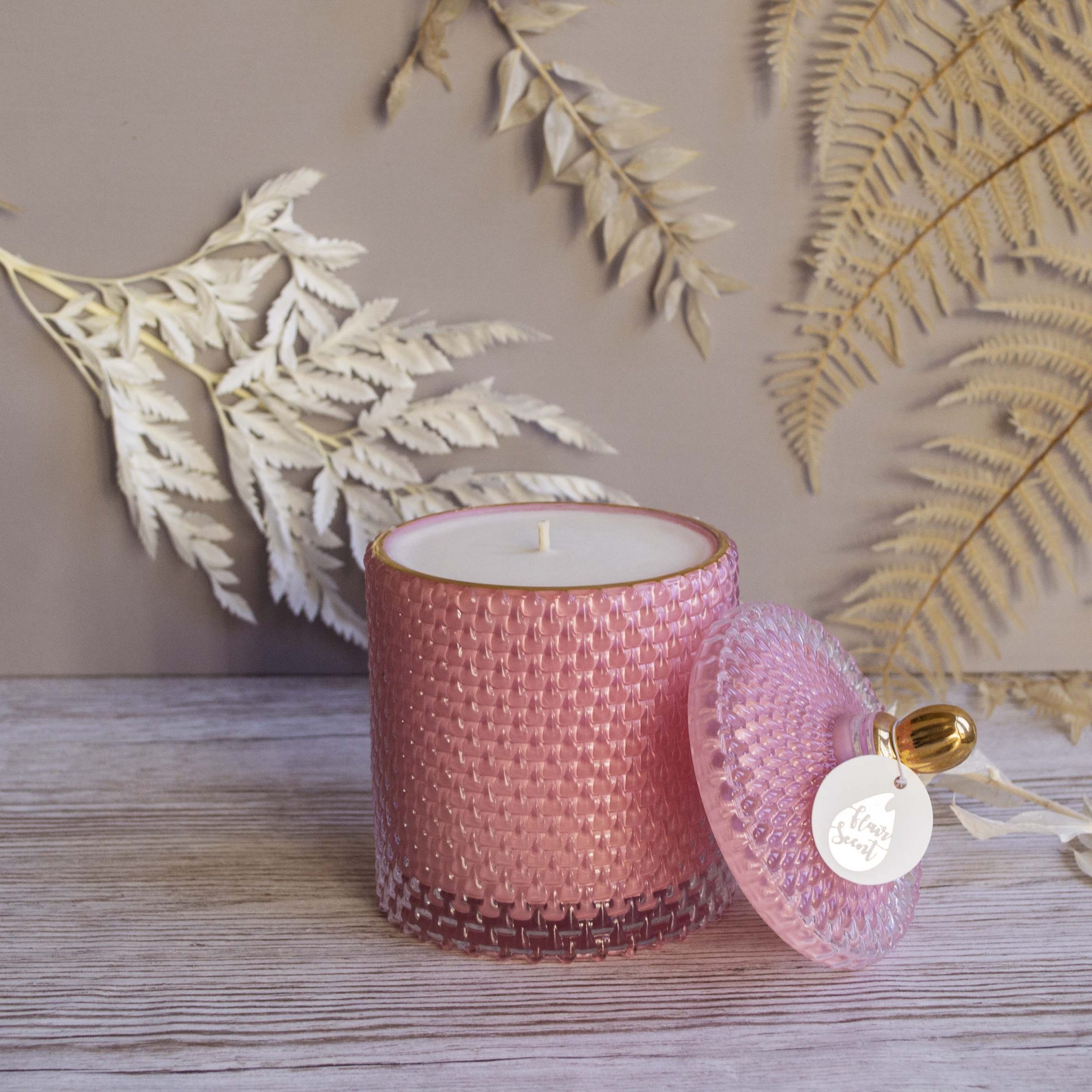 Lumânare parfumată în Bombonieră Picături roz royal - imagine 3
