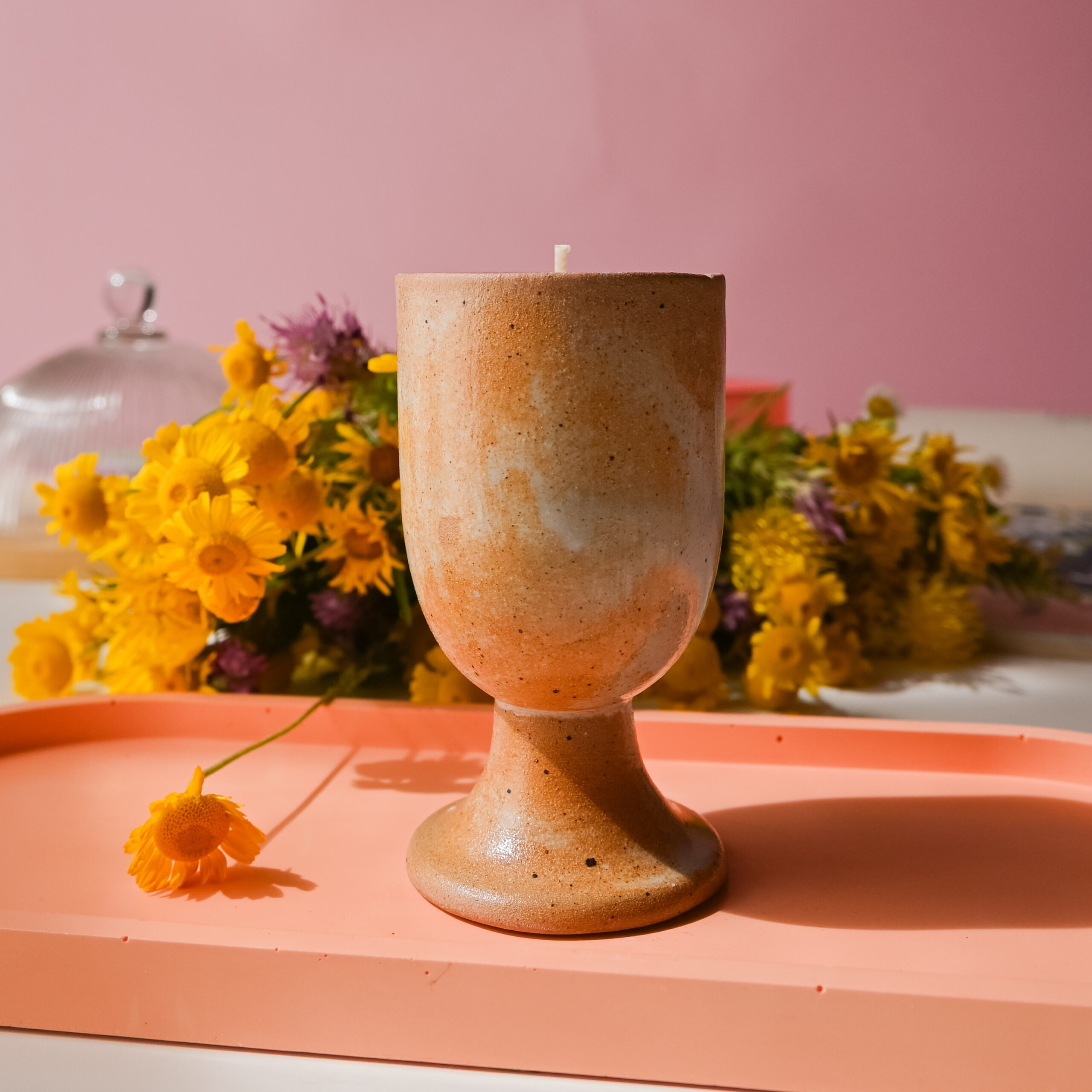 Lumânare parfumată cu Napolitană cu alune în cupă ceramică