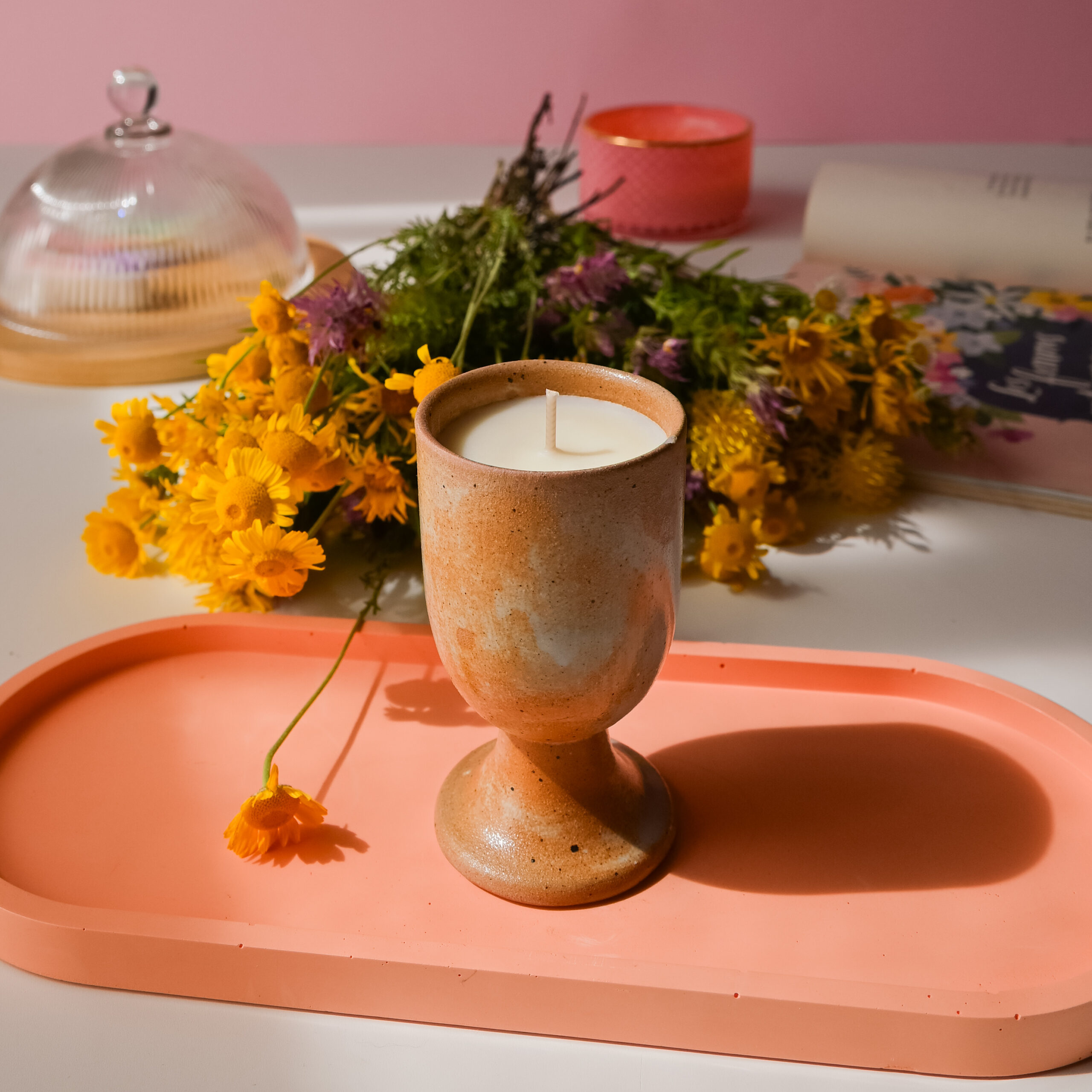 Lumânare parfumată cu Napolitană cu alune în cupă ceramică - imagine 2