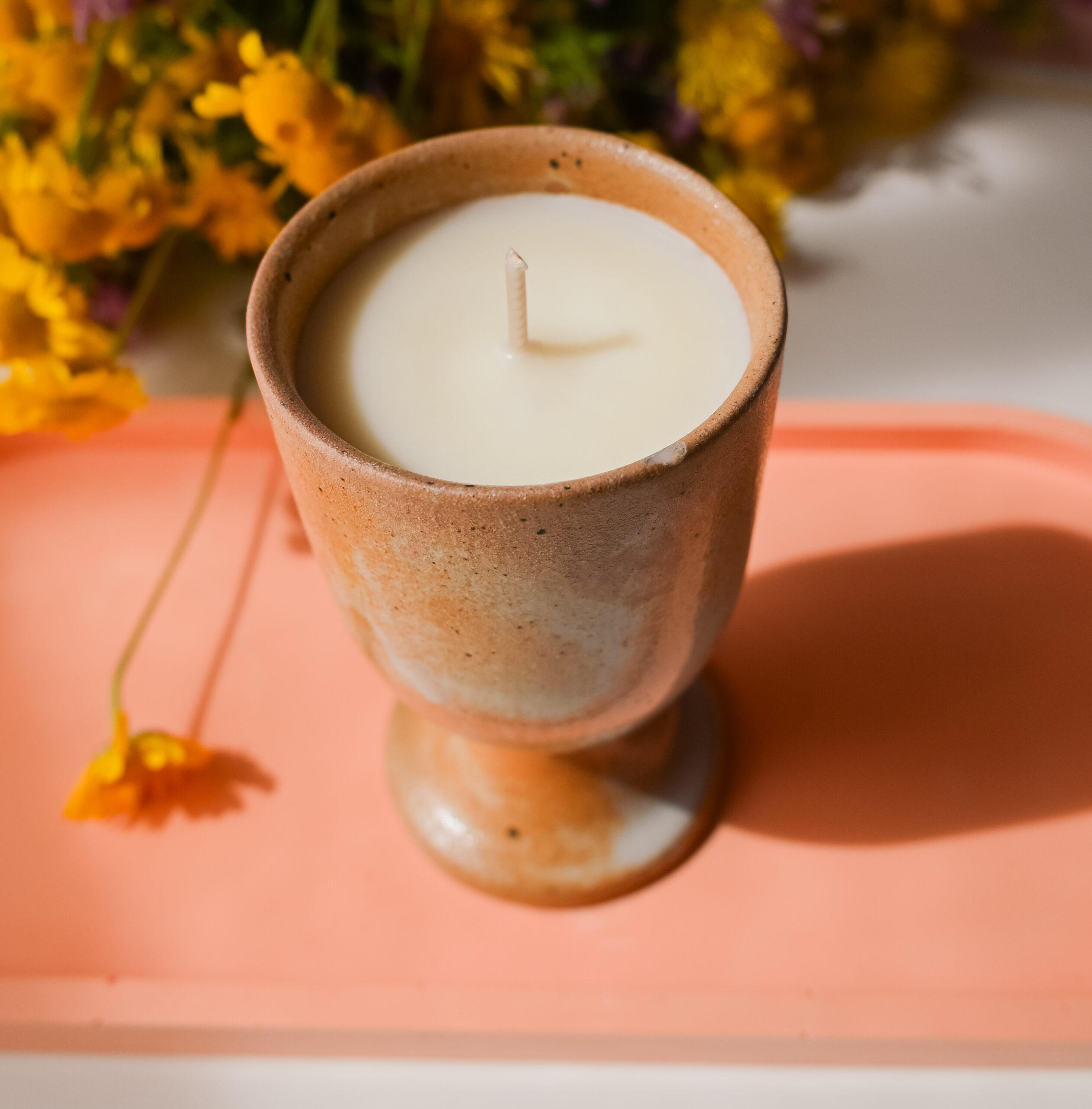 Lumânare parfumată cu Napolitană cu alune în cupă ceramică - imagine 7