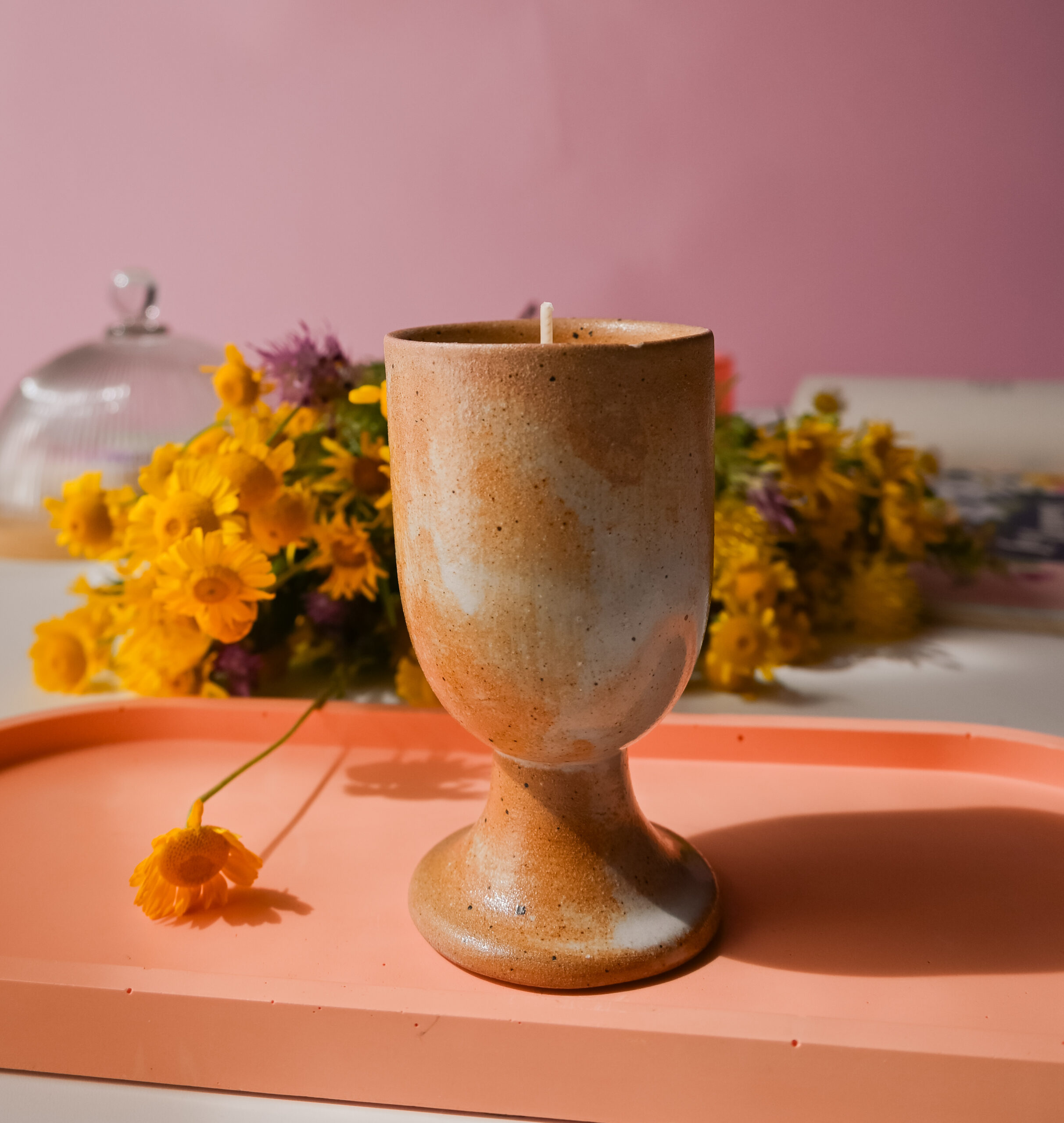 Lumânare parfumată cu Napolitană cu alune în cupă ceramică - imagine 6