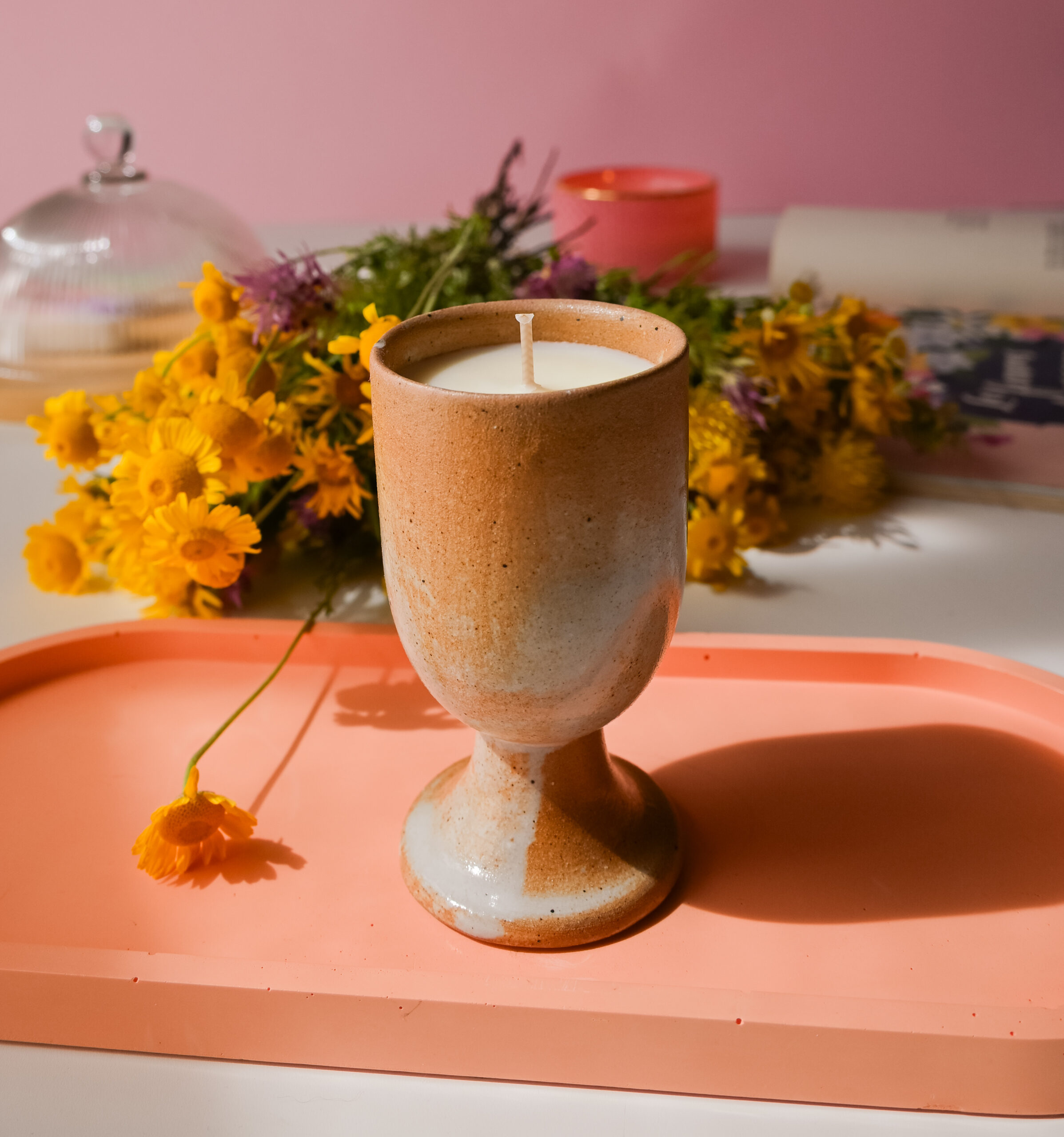 Lumânare parfumată cu Napolitană cu alune în cupă ceramică - imagine 4