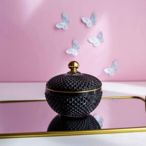 Lumânare parfumată în Bombonieră baby Elegance negru Royal