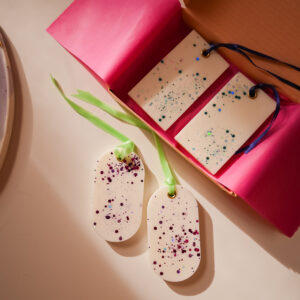 Set de 4 taguri parfumate geometrice - odorizant de dulap