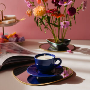 Lumânare parfumată în ceșcuță ceramică navy