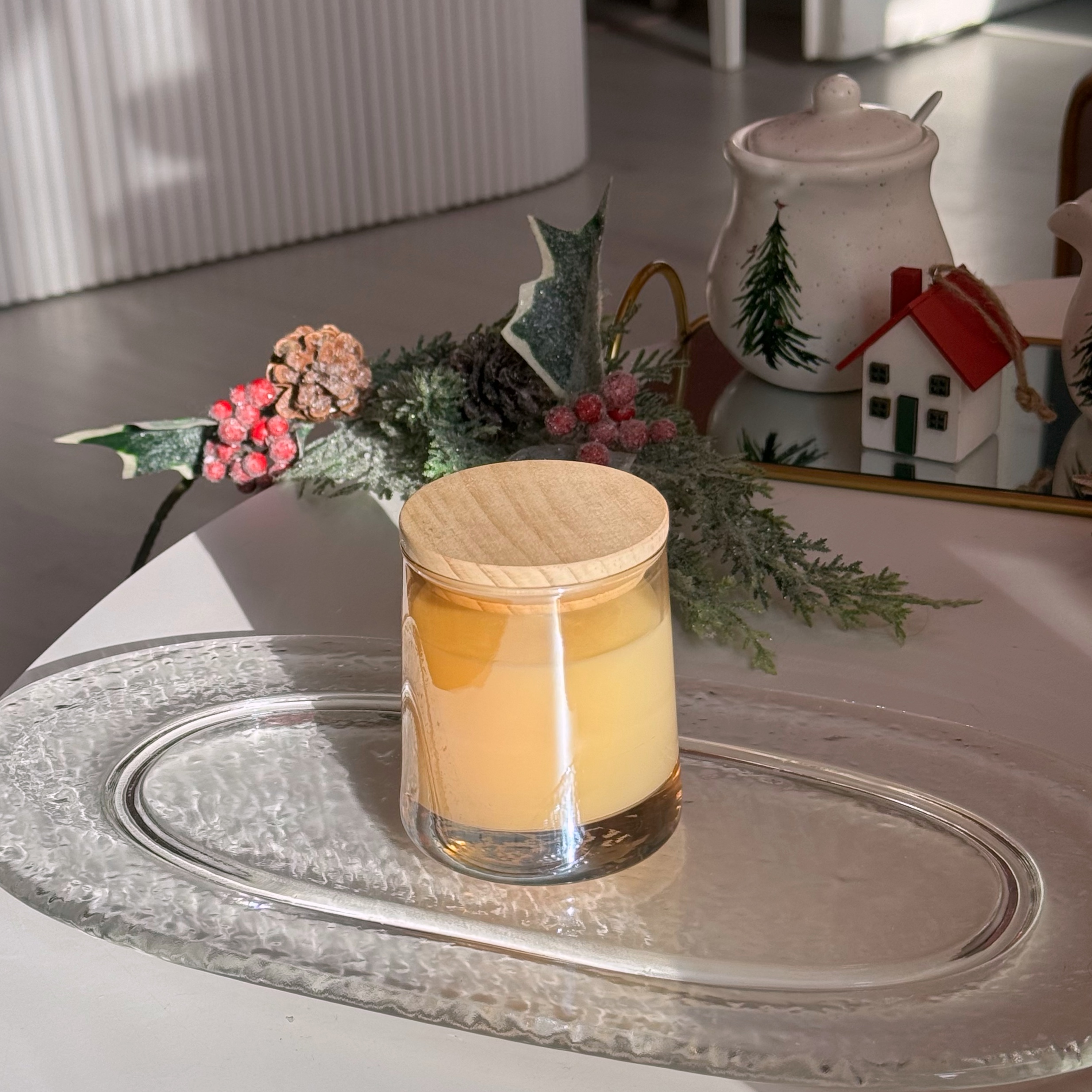 Lumânare parfumată în pahar Ambră perlat - imagine 6