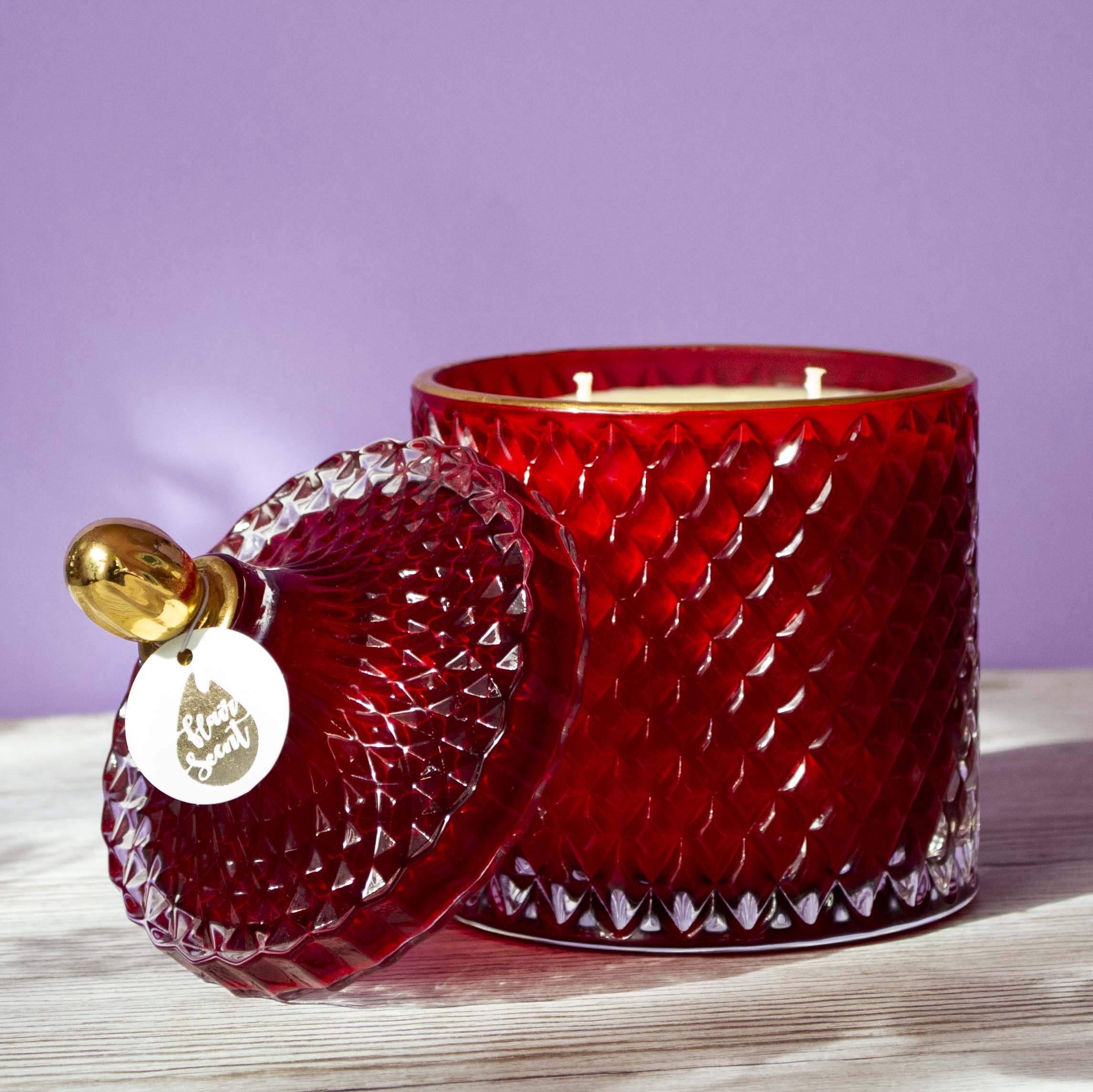Lumânare parfumată în bombonieră Boem XL Roșu Royal - imagine 2