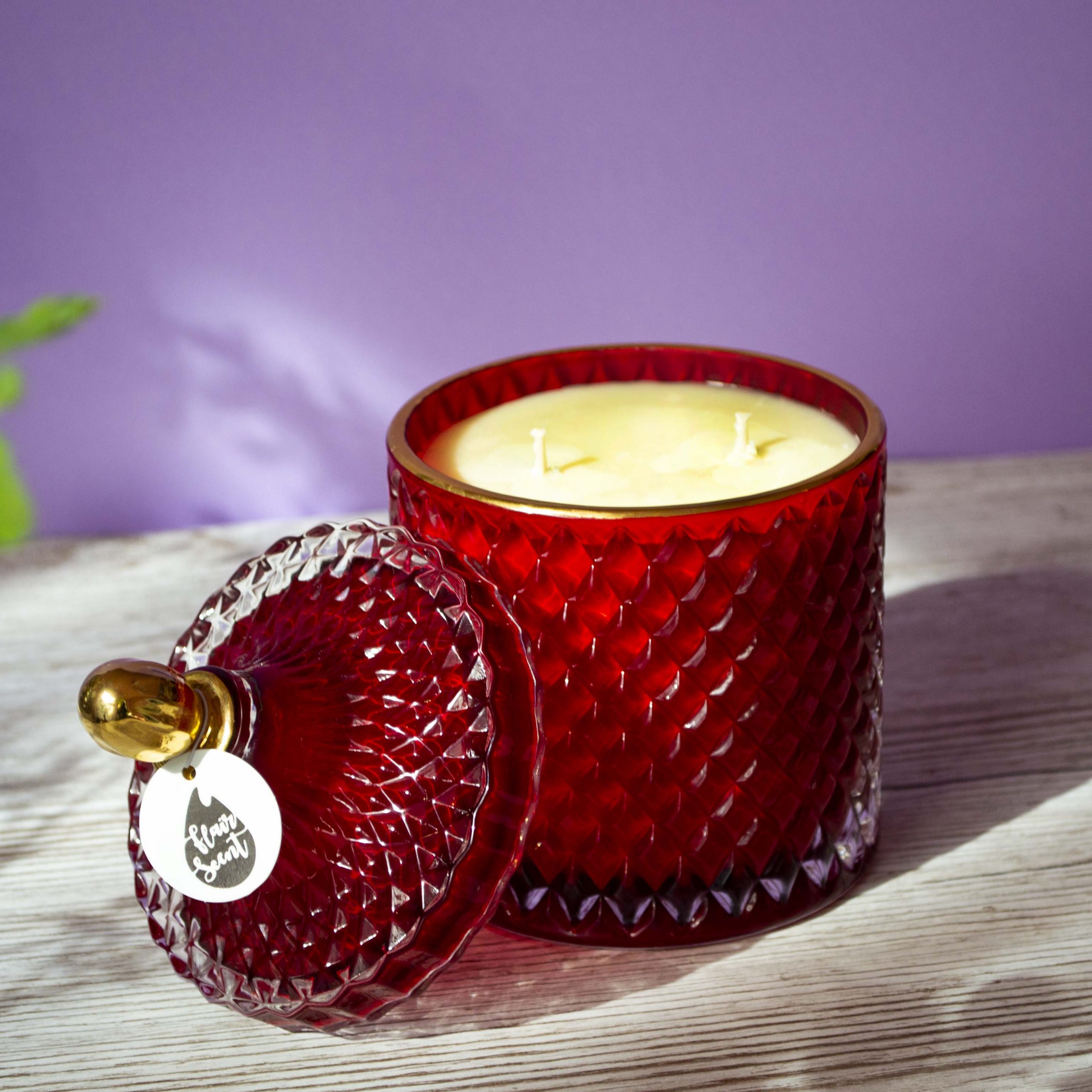 Lumânare parfumată în bombonieră Boem XL Roșu Royal - imagine 3