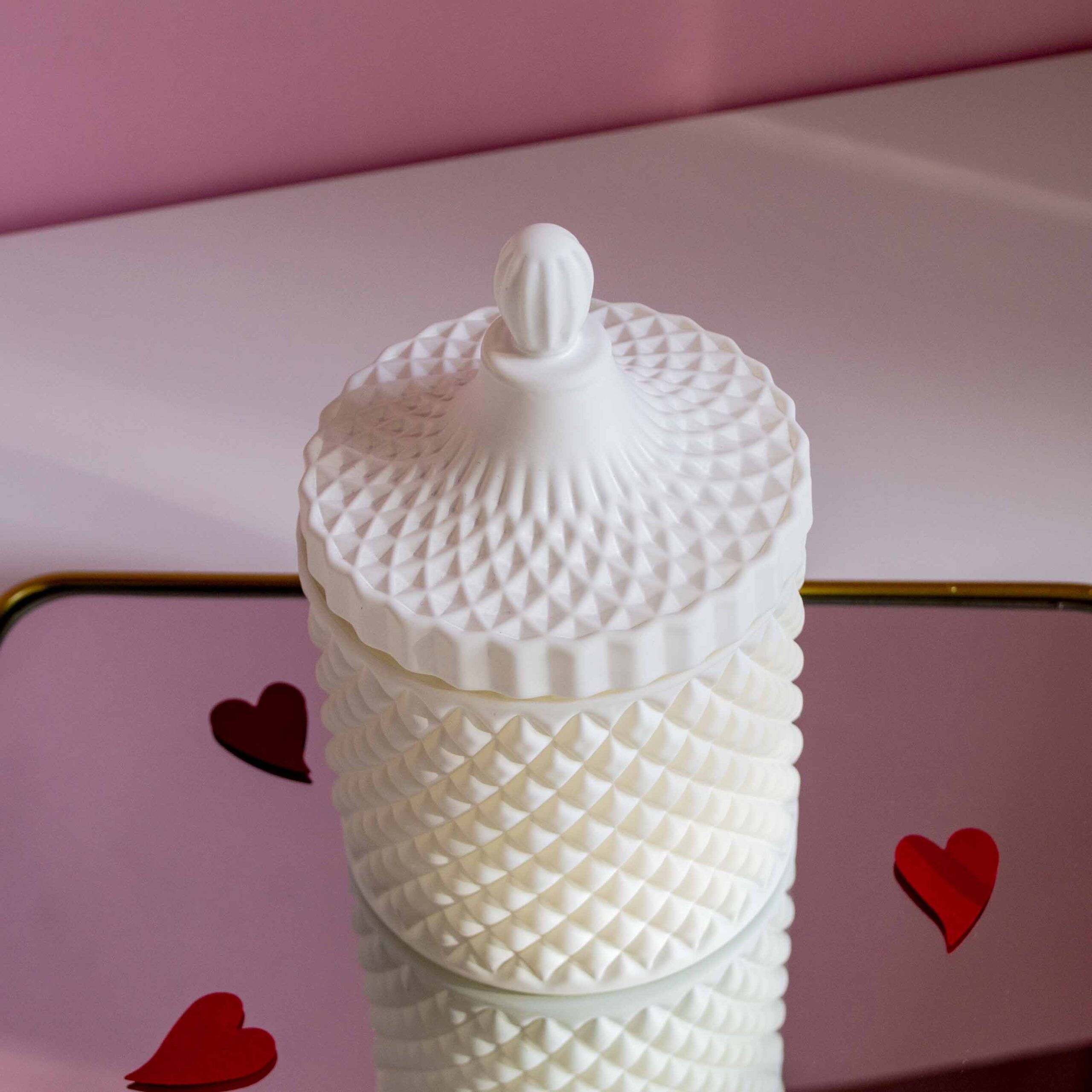 Lumânare parfumată în bombonieră Boem XL alb mat - imagine 5