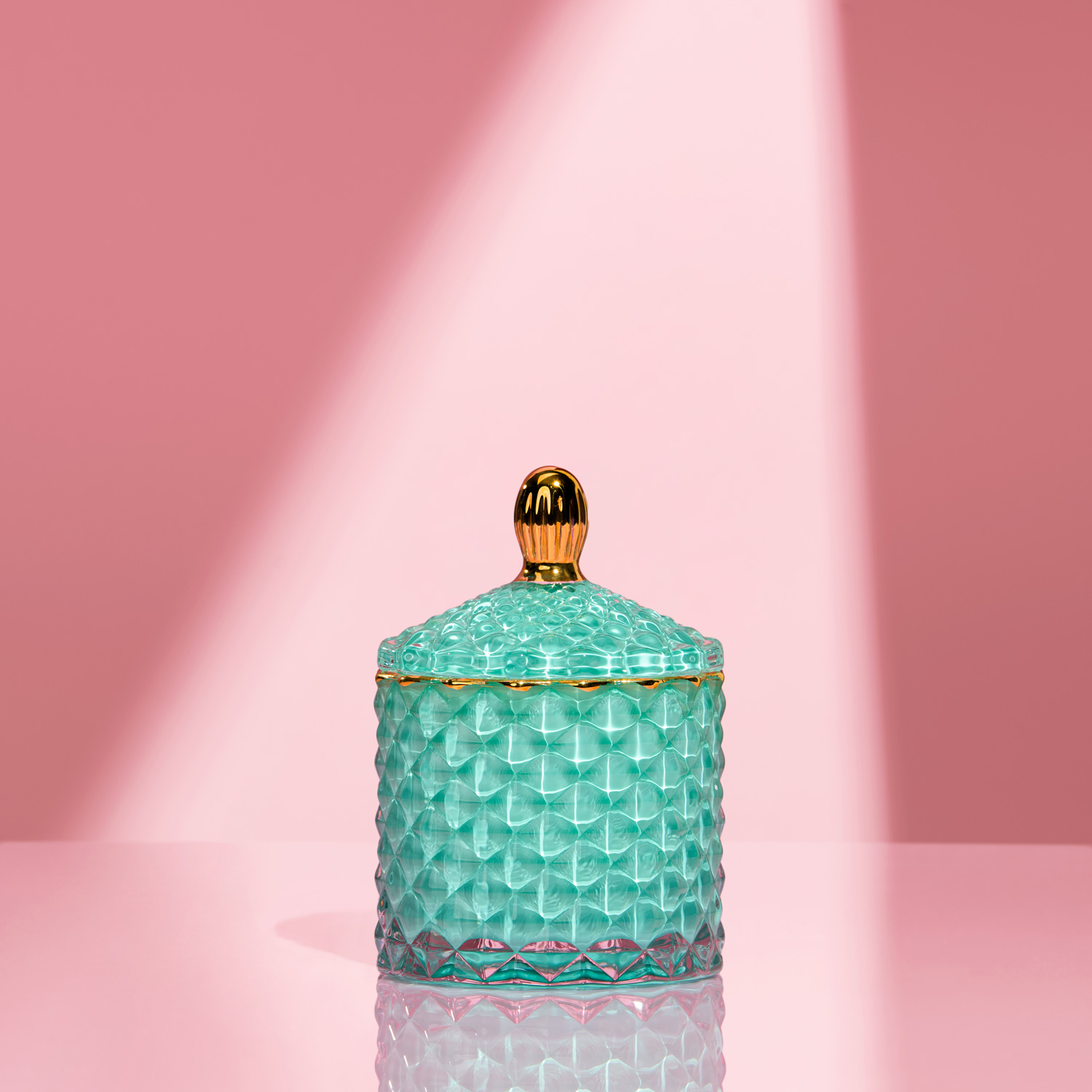 Lumânare parfumată în bombonieră baby Boem turcoaz royal - imagine 2