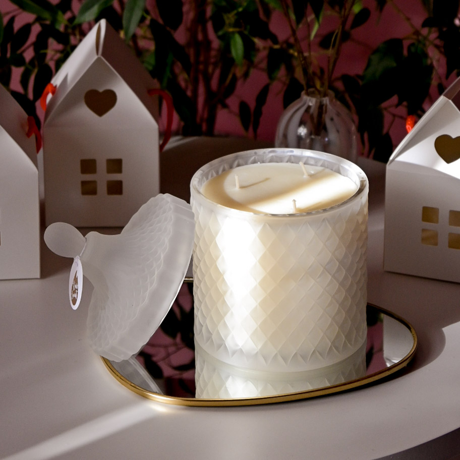 Lumânare parfumată în Bombonieră Boem XL Transparent Mat - imagine 4