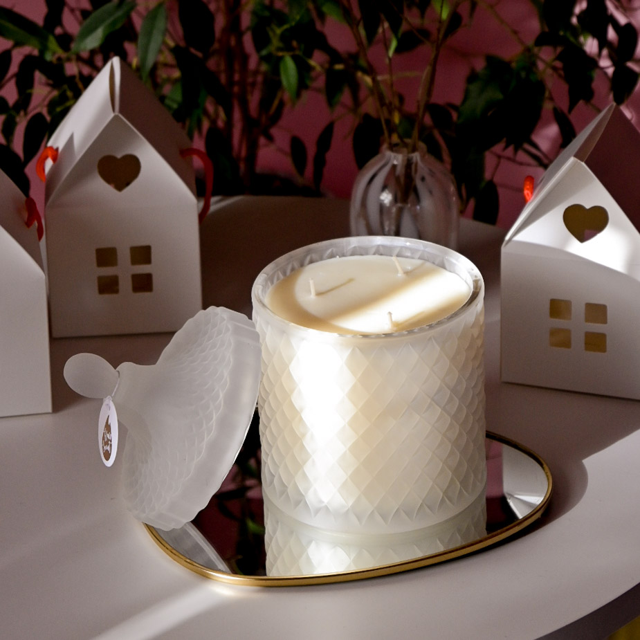 Lumânare parfumată în Bombonieră Boem XL Transparent Mat - imagine 6