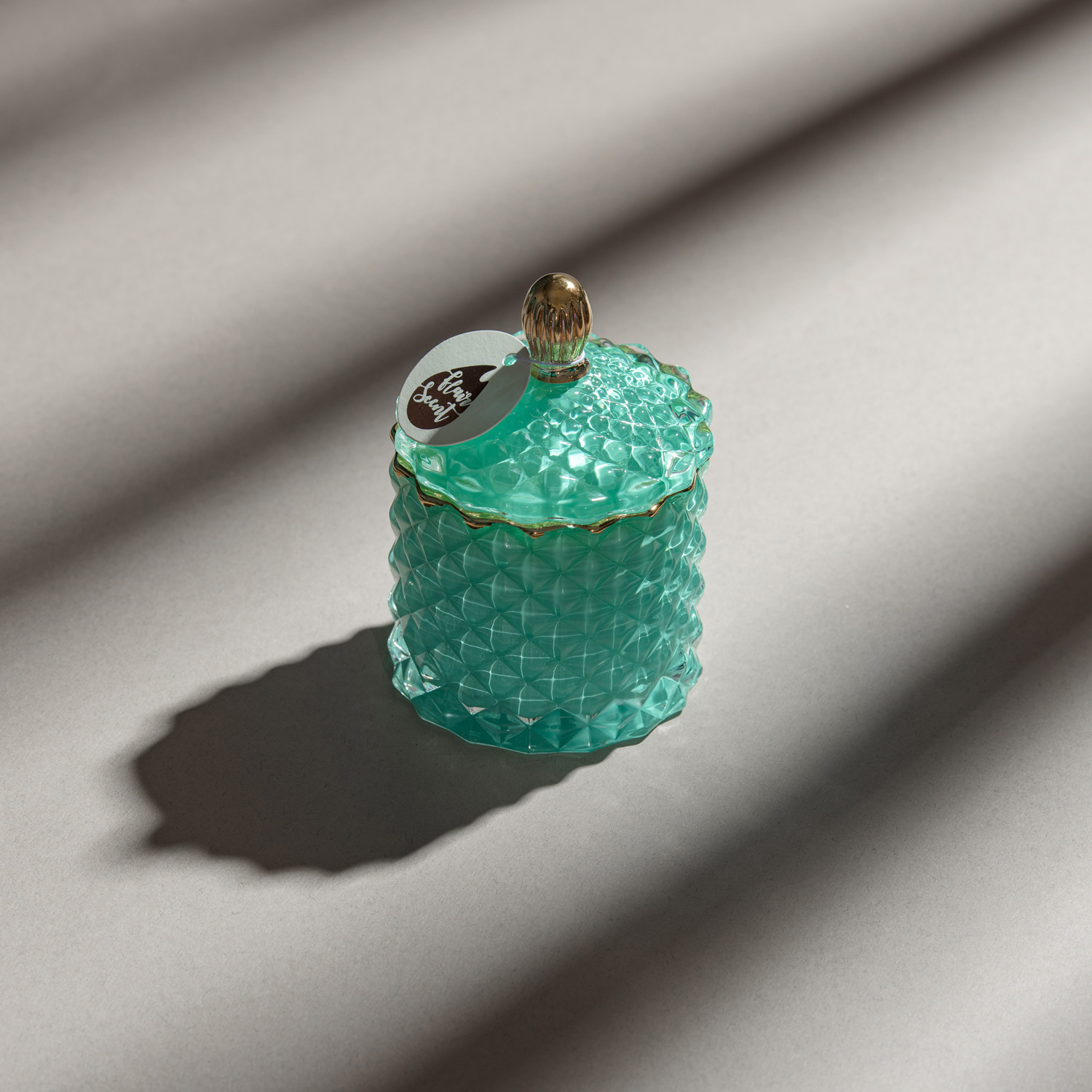 Lumânare parfumată în bombonieră baby Boem turcoaz royal - imagine 3