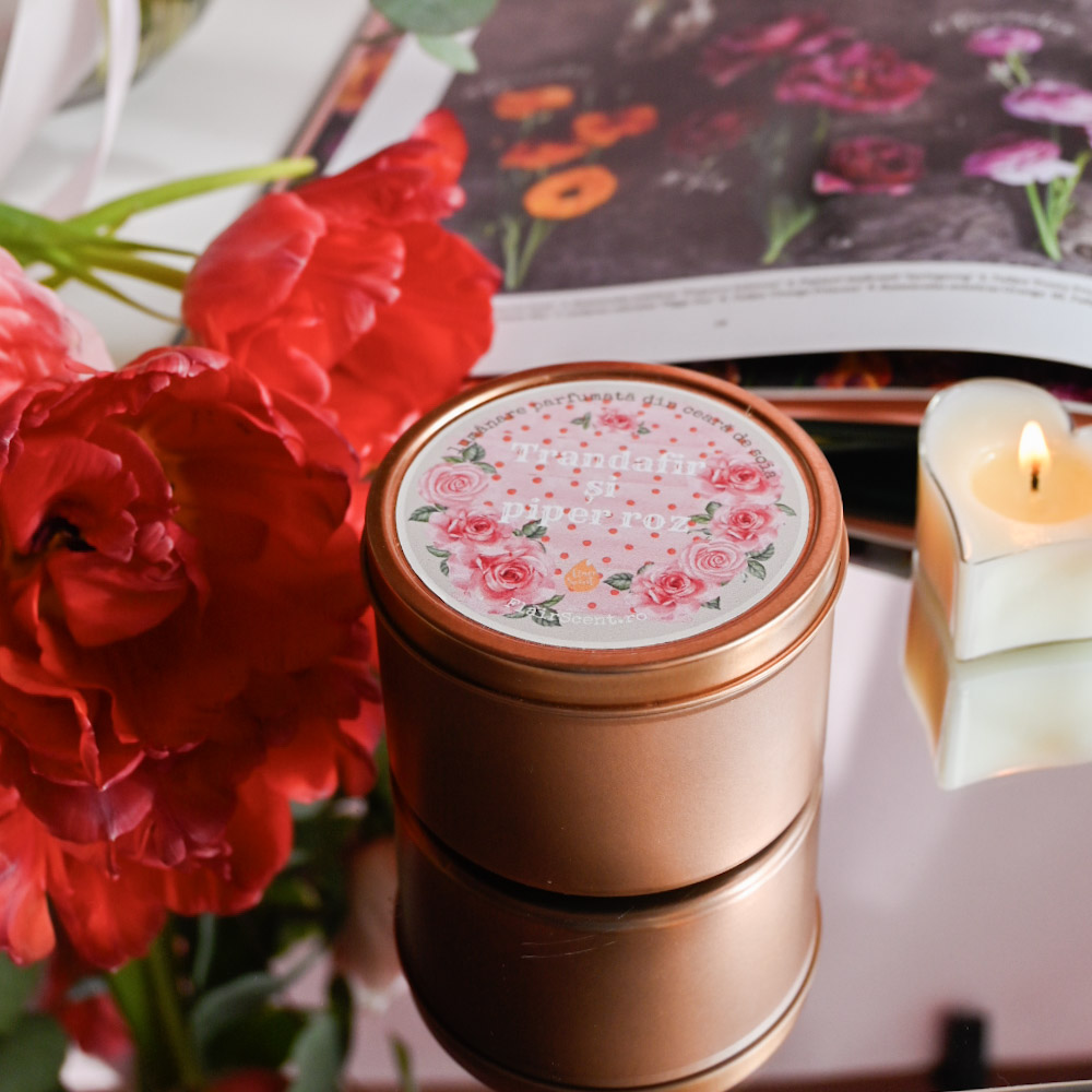 Lumânare parfumată din Colecția cutie de călătorie rezistentă cupru 200g