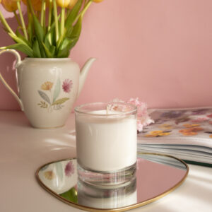 Lumânare din ceară de soia în pahar cilindric