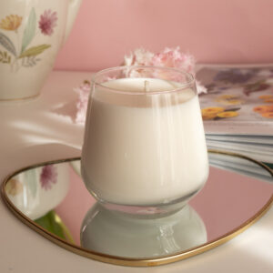Lumânare din ceară de soia fără parfum în pahar de sticlă