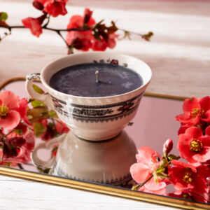 Lumânare parfumată cu Mure și piper negru în ceașcă de porțelan