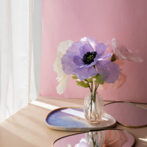 Atelier de flori din hârtie - maci pastelați
