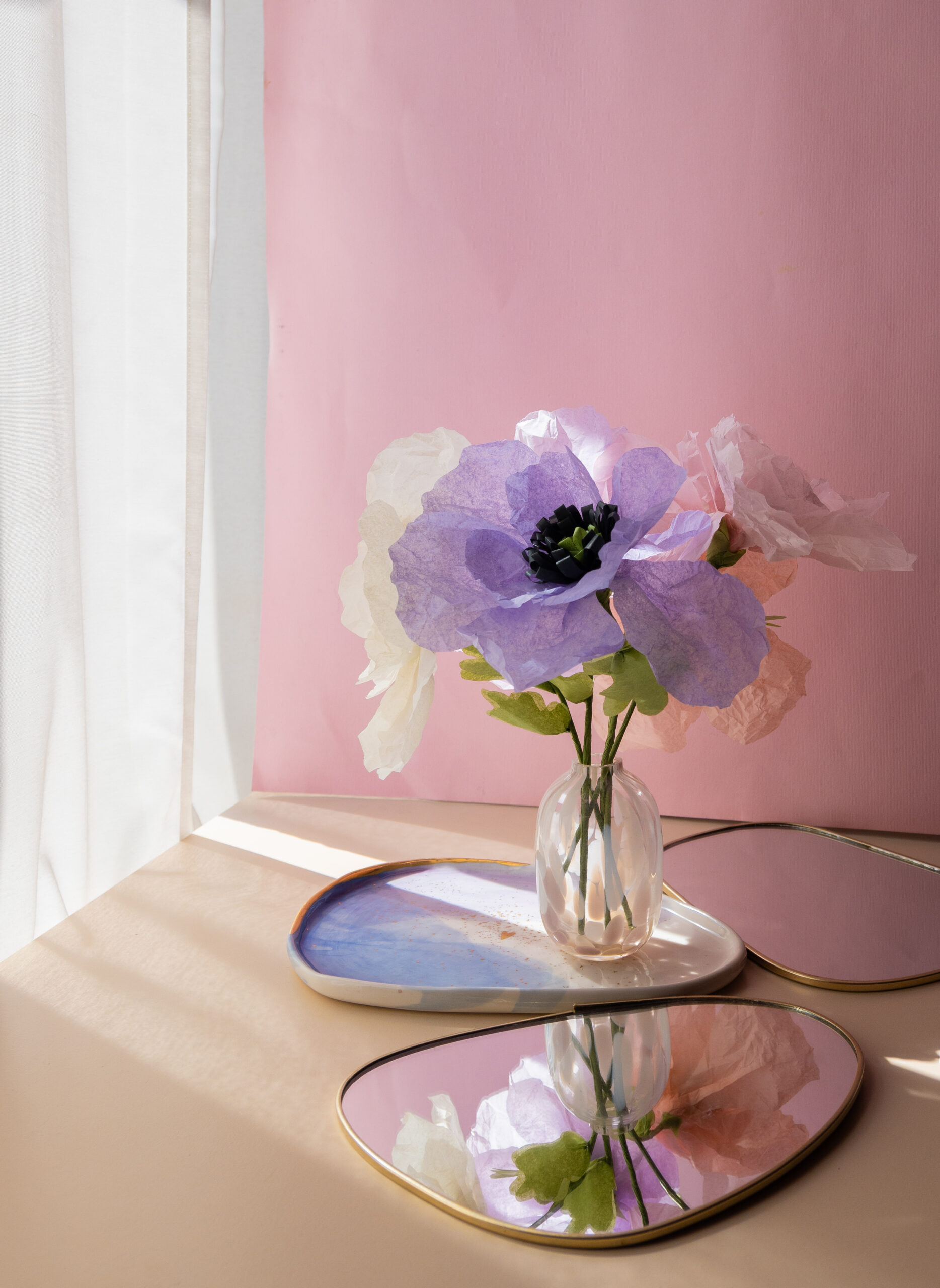 Atelier de flori din hârtie - maci pastelați