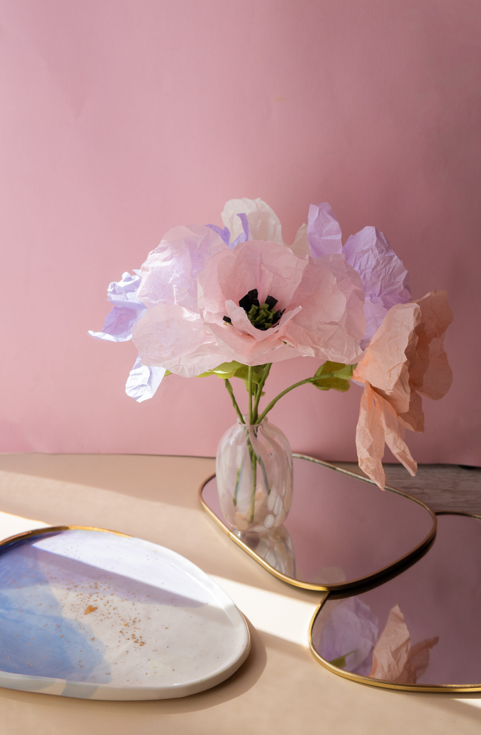 Atelier de flori din hârtie - maci pastelați