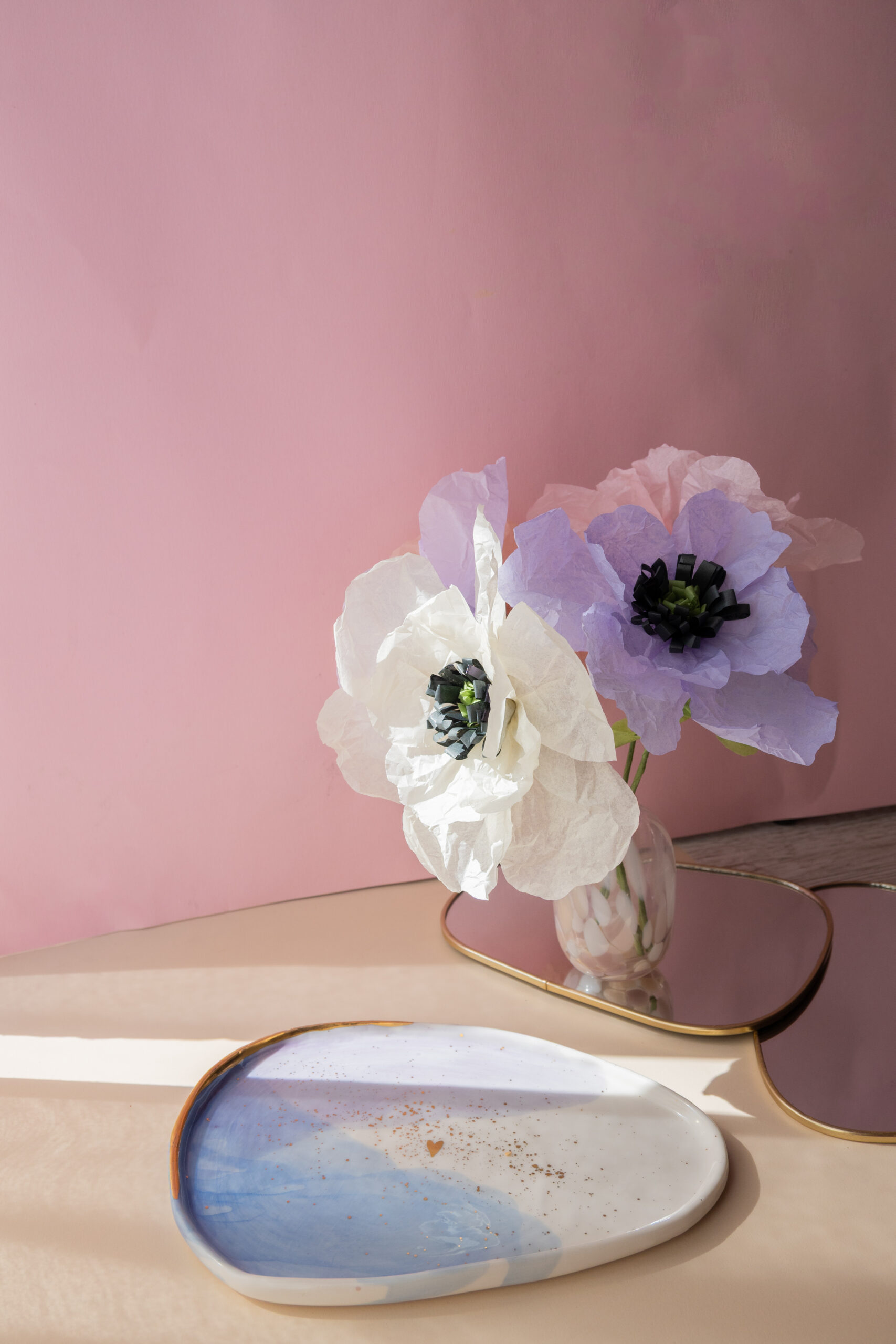 Atelier de flori din hârtie - maci pastelați